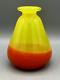 Loetz Czech Opaline Glass Vase Orange & Yellow Tango Art Deco Vintage Art Glass