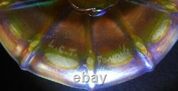 Louis Comfort Tiffany LCT Favrile Opalescent Gold Swirl 5 Candlestick Holder