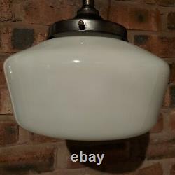 Lovely Rare Vintage Art Deco Opaline White Glass Ceiling Pendant Light Shade