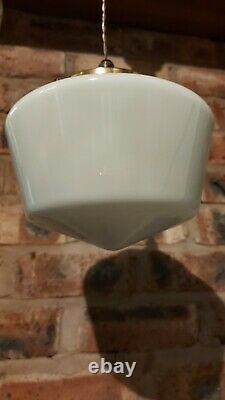 Lovely Rare Vintage Art Deco Opaline White Glass Ceiling Pendant Light Shade