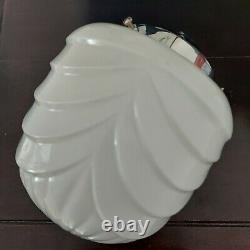 Lovely Rare Vintage Art Deco Opaline White Glass Ceiling Pendant Light Shade