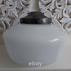 Lovely Rare Vintage Art Deco Opaline White Glass Ceiling Pendant Light Shade