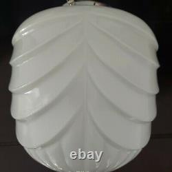 Lovely Rare Vintage Art Deco Opaline White Glass Ceiling Pendant Light Shade