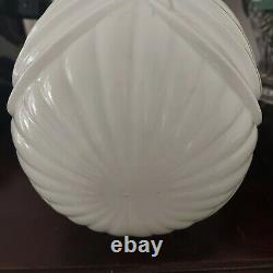 Lovely Rare Vintage Art Deco Opaline White Glass Ceiling Pendant Light Shade