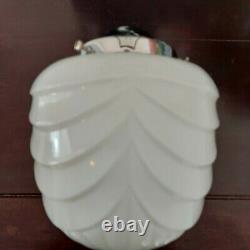 Lovely Rare Vintage Art Deco Opaline White Glass Ceiling Pendant Light Shade