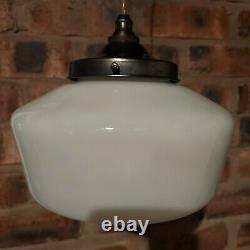 Lovely Rare Vintage Art Deco Opaline White Glass Ceiling Pendant Light Shade