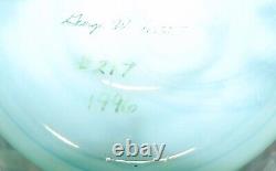 Lovey 1996 Fenton Opaline Hand Painted S. Smith Blush Rose 8 Trellis Vase#217
