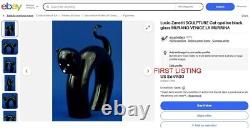 Lucio Zanetti SCULPTURE Cat opaline glass MURANO VENICE LA MURRINA DISCOUNTED