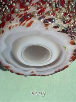 Lundberg Signed LS 2-29-88 M32, Red/Amber Opalescent Art Glass Apple