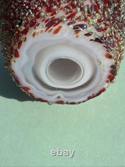Lundberg Signed LS 2-29-88 M32, Red/Amber Opalescent Art Glass Apple