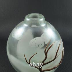 MATTHEW BUECHNER Thames Glass Newport Art Vase Opalescent Vase Snowy Tree 1082