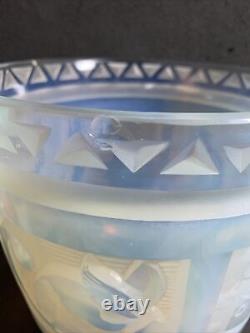 MAURICE MODEL France Art Deco Opalescent Glass Champagne Bucket/Planter, MASSIVE