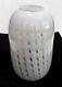 Mid Century Modern Murano Art Glass White Murrine Vase Opalescent & Clear Glass