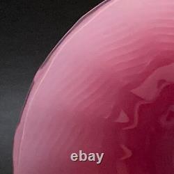 MID Century Vintage Italian Murano Pink Opaline Opalescent Glass Pedestal Bowl
