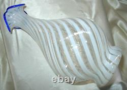 MINTVINTAGE30'sFENTON GLASSBLUE RIDGEOPALESCENTSPIRALV SRC10BOTTLE/VASE