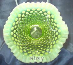 MINT+PERFVINTAGE50'sFENTON GLASSVASELINEOPALESCENTHOBNAIL8FTD FRUIT BOWL