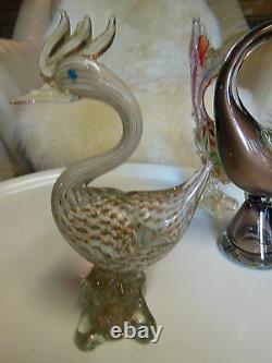 Mid Cent Modern Murano Art Glass Fratelli Toso Opalescent Gold Bird BULLICANTE