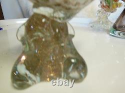 Mid Cent Modern Murano Art Glass Fratelli Toso Opalescent Gold Bird BULLICANTE