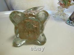 Mid Cent Modern Murano Art Glass Fratelli Toso Opalescent Gold Bird BULLICANTE