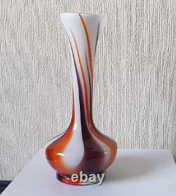 Mid-Century Modern Carlo Moretti Orange, Red & Black Opaline Florence Vase 70's