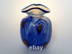 Mid Century Murano Art Glass Vase Opalescent Aqua Studio Blown vase