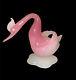 Murano Archimede Seguso Glass Swan Pink Opaline Alabastro Bird Lobed Base Vtg