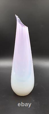 Murano Archimede Seguso Pink Opalescent Alabastro Glass Teardrop Vase, 22cm