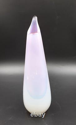 Murano Archimede Seguso Pink Opalescent Alabastro Glass Teardrop Vase, 22cm