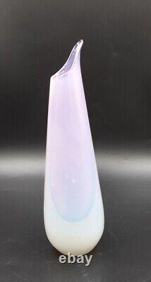 Murano Archimede Seguso Pink Opalescent Alabastro Glass Teardrop Vase, 22cm