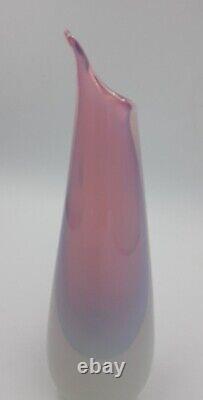 Murano Archimede Seguso Pink Opalescent Alabastro Glass Teardrop Vase, 22cm