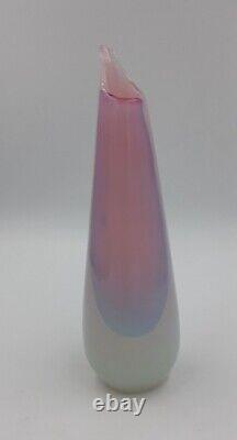 Murano Archimede Seguso Pink Opalescent Alabastro Glass Teardrop Vase, 22cm