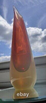 Murano Archimede Seguso Pink Opalescent Alabastro Glass Teardrop Vase, 22cm
