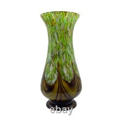 Murano Art Glass MCM Hand Blow Opaline Drip Art Vase 11