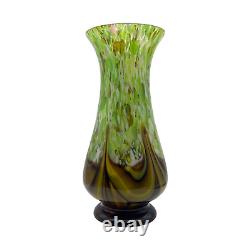 Murano Art Glass MCM Hand Blow Opaline Drip Art Vase 11