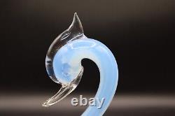 Murano Art Glass Opalescent Mating Swans Figurine Pair 10