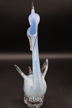 Murano Art Glass Opalescent Mating Swans Figurine Pair 10