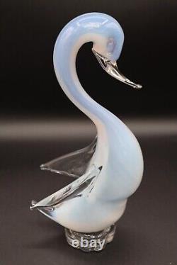 Murano Art Glass Opalescent Mating Swans Figurine Pair 10