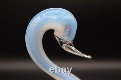 Murano Art Glass Opalescent Mating Swans Figurine Pair 10