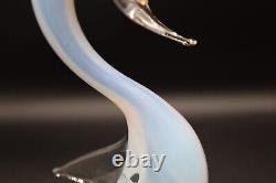 Murano Art Glass Opalescent Mating Swans Figurine Pair 10