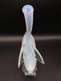 Murano Art Glass Opalescent Mating Swans Figurine Pair 10