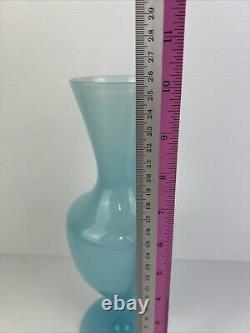 Murano Blue Opaline Art Glass Vase Italy Nason Moretti 26cm MCM