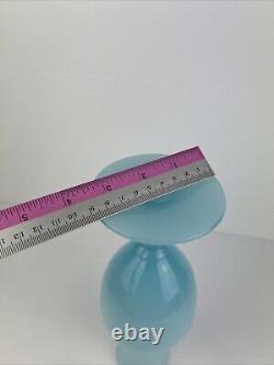 Murano Blue Opaline Art Glass Vase Italy Nason Moretti 26cm MCM