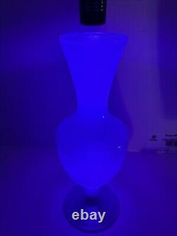 Murano Blue Opaline Art Glass Vase Italy Nason Moretti 26cm MCM