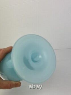 Murano Blue Opaline Art Glass Vase Italy Nason Moretti 26cm MCM