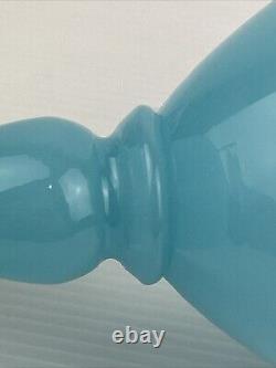 Murano Blue Opaline Art Glass Vase Italy Nason Moretti 26cm MCM