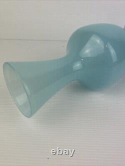 Murano Blue Opaline Art Glass Vase Italy Nason Moretti 26cm MCM