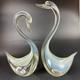 Murano Cenedese Art Glass Clear Opalescent Swan Figurines Sculptures