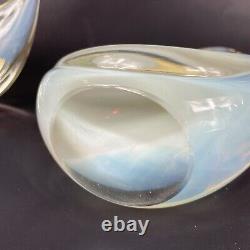 Murano Cenedese Art Glass Clear Opalescent Swan Figurines Sculptures