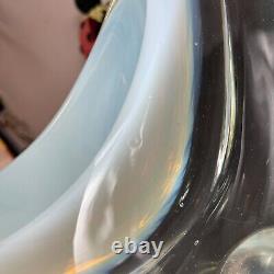 Murano Cenedese Art Glass Clear Opalescent Swan Figurines Sculptures