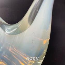 Murano Cenedese Art Glass Clear Opalescent Swan Figurines Sculptures